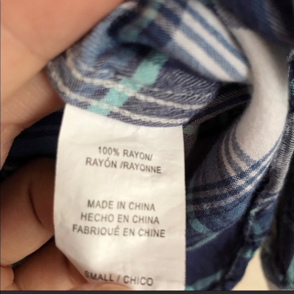 Blue Plaid Rails Button Down Shirt - Picture 3 of 4